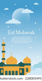 eid-mubarak-morning-sunrise-day-mosque-vector-illustration by imity studio imityworks