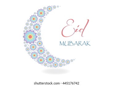 Eidokom Mubarak - Translation : Blessed Feast for You - Greeting Card of Eid El Fitr (EPS Vector )