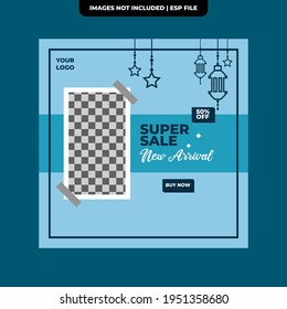 Eid-themed social media template for clothing sales, perfect for Instagram posts in the month of Eid.