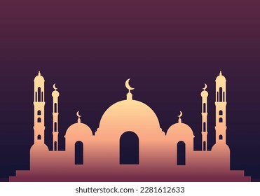 Eid-ul-fitr Mubarak Islamic crescent moon and Arabic calligraphy vector art in