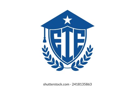 EIE initial letter academic logo design vector template. monogram, abstract, school, college, university, graduation, symbol, shield, model, institute, educational, coaching canter, tech, sign, badge