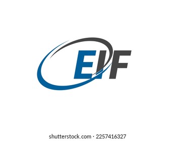 Letra EIF creativo diseño elegante del logo de swoosh