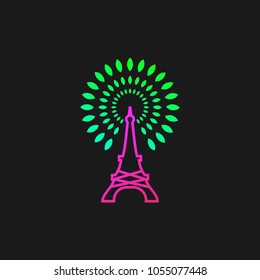 Eifel Tower Icon, Travel Logo Design Template, Vector Illustration