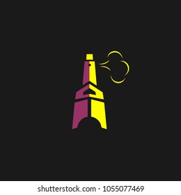 Eifel Tower Icon, Travel Logo Design Template, Vector Illustration