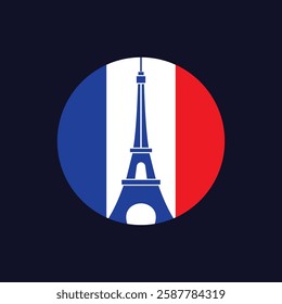 Eifel Tower illustration template flat design