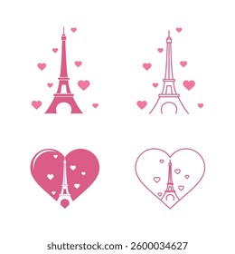 Eifel Tower illustration template flat design