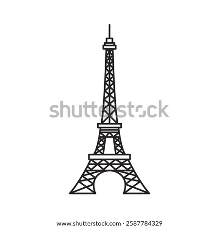 Eifel Tower illustration template flat design