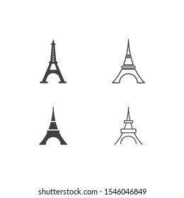 Eifel Tower ilustration vector template flat design