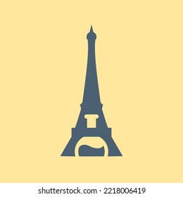 Eifel tower and potion negative space logo design