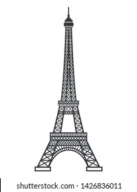 Eifel tower silhouette. Vector illustration