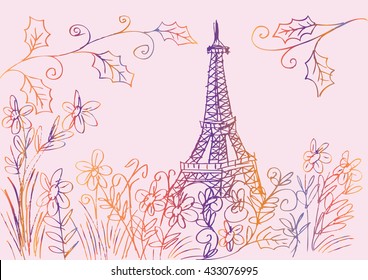  Eifel Tower. Sketch for your design