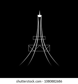 Eifel tower vector. Isolated on a background