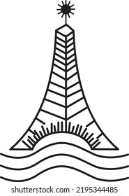 ARTE DE LÍNEA DE VECTOR DE TORRE EIFEL