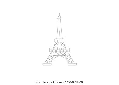 Icono de país Eiffel Ilustración de diseño de vectores