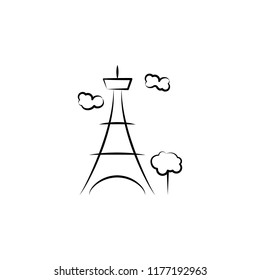Eiffel icon. Element of anti aging icon for mobile concept and web apps. Doodle style Eiffel icon can be used for web and mobile