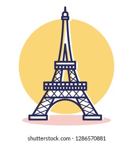 Eiffel Icon - Travel and Destination with Outline Style