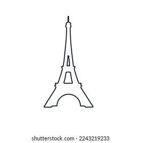 eiffel line icon vector style