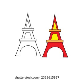 eiffel lower vector minimalist image or clip art