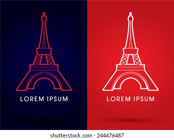 Eiffel outline , logo, graphic, vector
