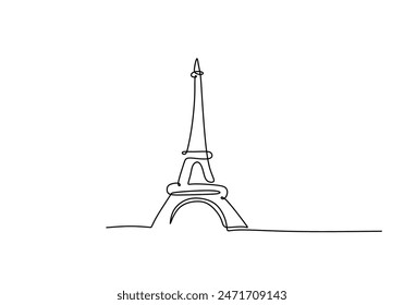 Eiffel Paris France landmark continuous line drawing. Building and architecture concept. Vector illustration minimalist design hand drawn.