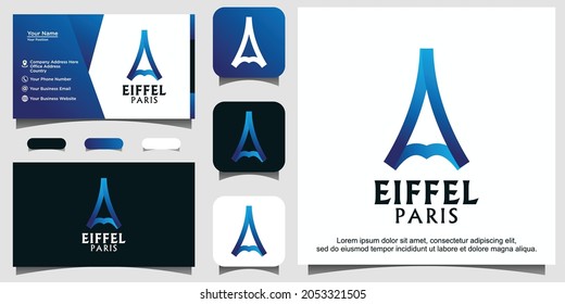 eiffel paris logo design template