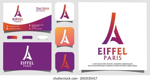 eiffel paris logo design vector