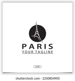 eiffel paris logo premium elegant template design vector eps 10