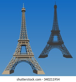 Eiffel Paris tower. Graphic vector