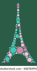 Eiffel shape vector design by color point