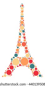 Eiffel shape vetor design by color point