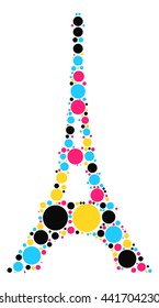 Eiffel shape vetor design by color point