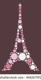 Eiffel shape vetor design by color point