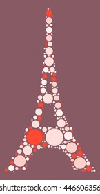 Eiffel shape vetor design by color point