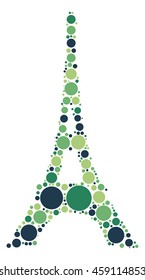 Eiffel shape vetor design by color point