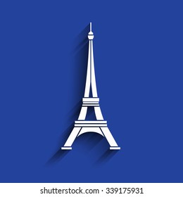 Eiffel Tower 3D paper style icon