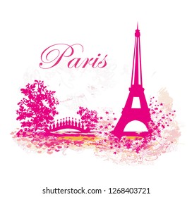 Eiffel tower abstract card