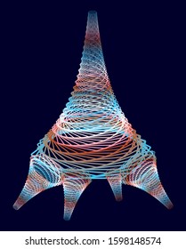 Eiffel Tower abstract image on a Navy blue background