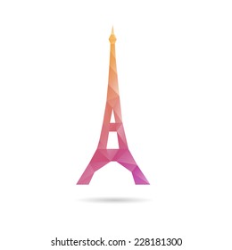 Eiffel Tower abstract isolated on a white backgrounds, vector illustration 