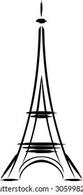 Eiffel tower abstract. Sketch. Vector