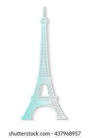 Eiffel Tower architecture and romantic eiffel tower place. Vector illustration.