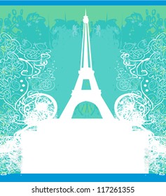  Eiffel tower artistic background. Vector illustration.
