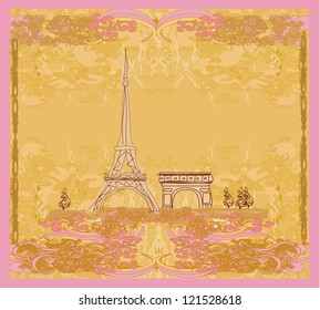  Eiffel tower artistic background. Vector illustration.