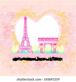  Eiffel tower artistic background. Vector illustration.