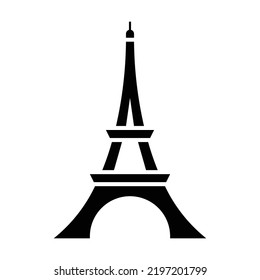 Icono negro de la Torre Eiffel. Adecuado para necesidades de diseño de sitios web, contenido, afiches, banner o edición de video