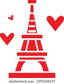 Icono negro de la torre Eiffel, signo vectorial.  Símbolo de concepto de la torre Eiffel