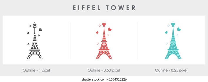 
Eiffel tower black on a white background illustration