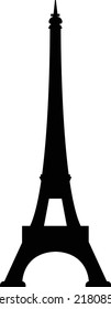 Eiffel tower black on a white background. Eiffel tower sign. flat style.