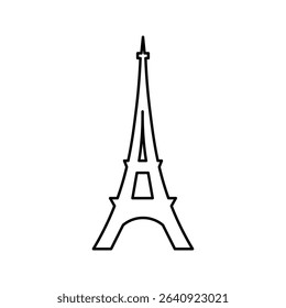 Eiffel tower black on a white background illustration.