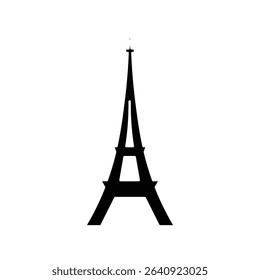 Eiffel tower black on a white background illustration.