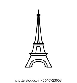 Eiffel tower black on a white background illustration.